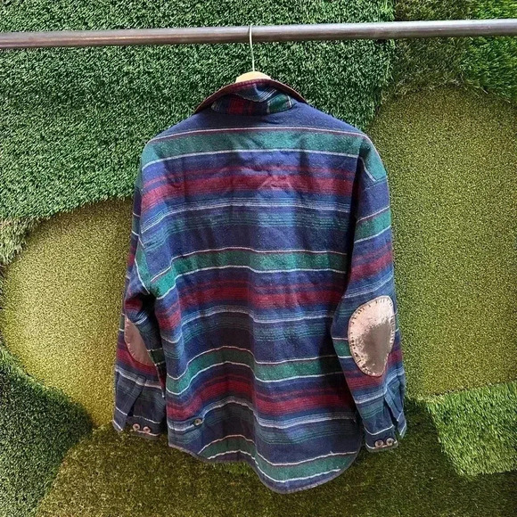 Vintage Globe Trotter Striped Button-up Jacket Size XL - Picture 2 of 6